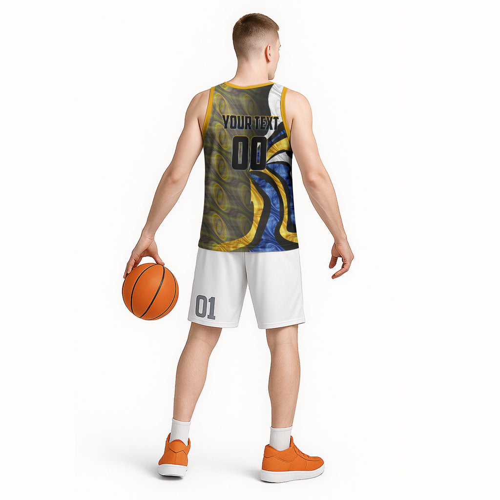 Personalised West Coast Eagles Basketball Jersey Trippy Psychedelic Abstract Art Mascot Football Fans