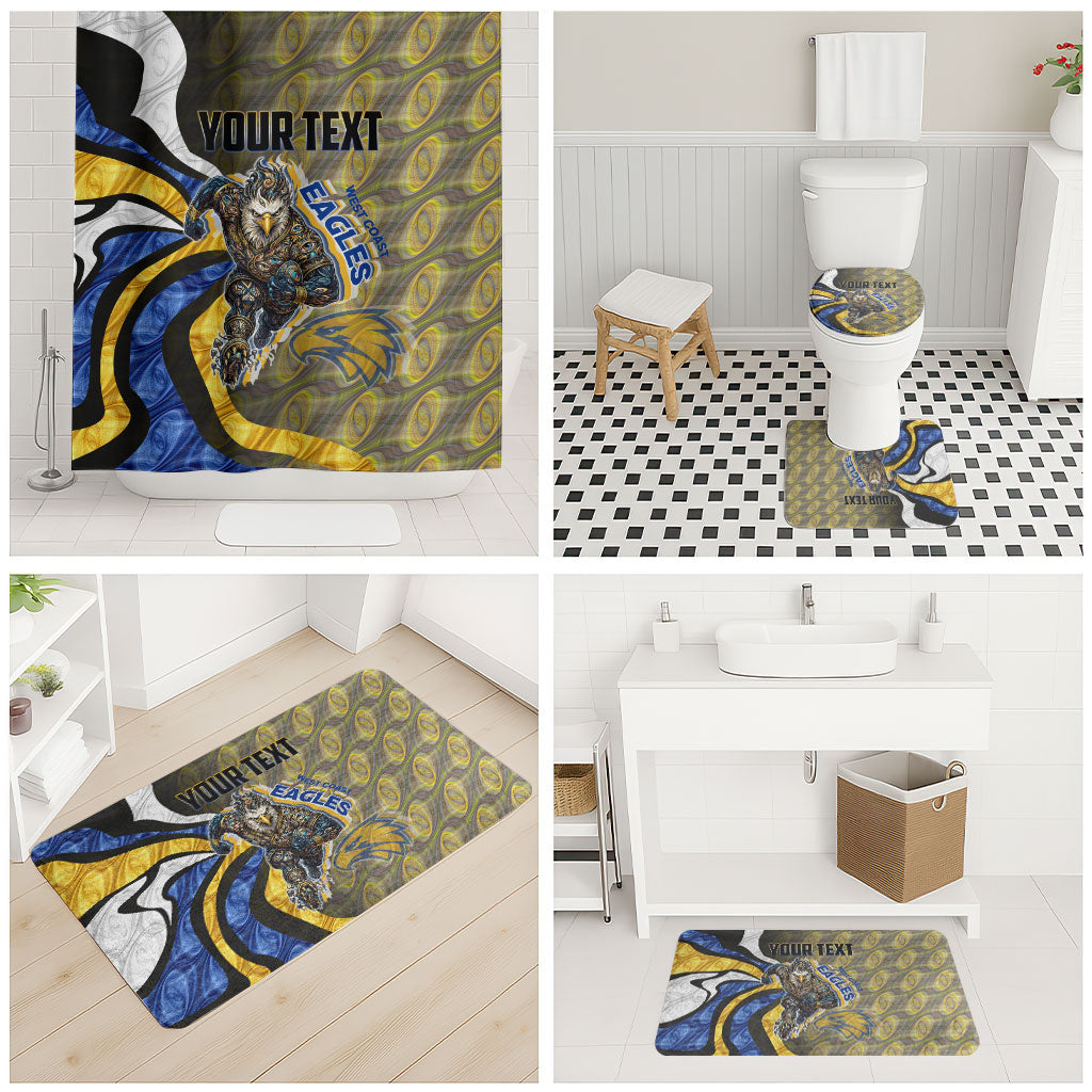 Personalised West Coast Eagles Bathroom Set Trippy Psychedelic Abstract Art Mascot Football Fans