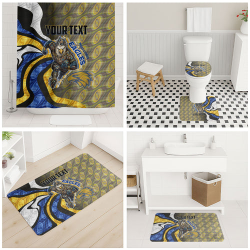 Personalised West Coast Eagles Bathroom Set Trippy Psychedelic Abstract Art Mascot Football Fans