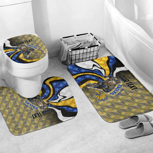 Personalised West Coast Eagles Bathroom Set Trippy Psychedelic Abstract Art Mascot Football Fans
