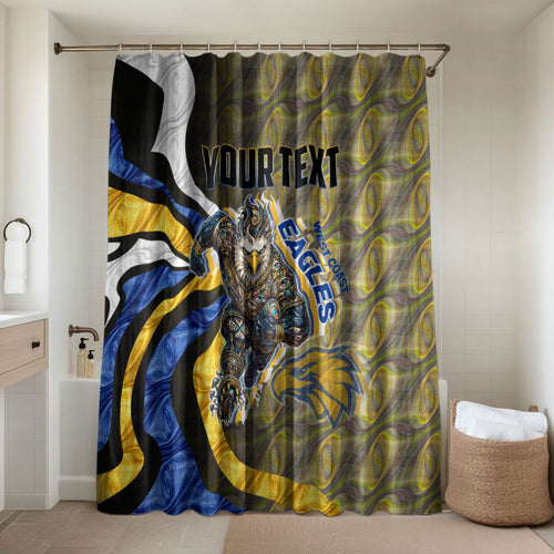 Personalised West Coast Eagles Bathroom Set Trippy Psychedelic Abstract Art Mascot Football Fans