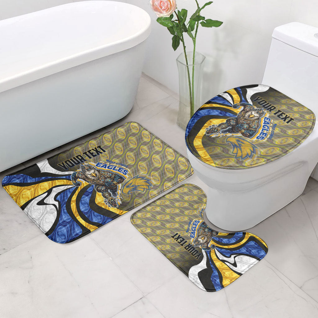 Personalised West Coast Eagles Bathroom Set Trippy Psychedelic Abstract Art Mascot Football Fans
