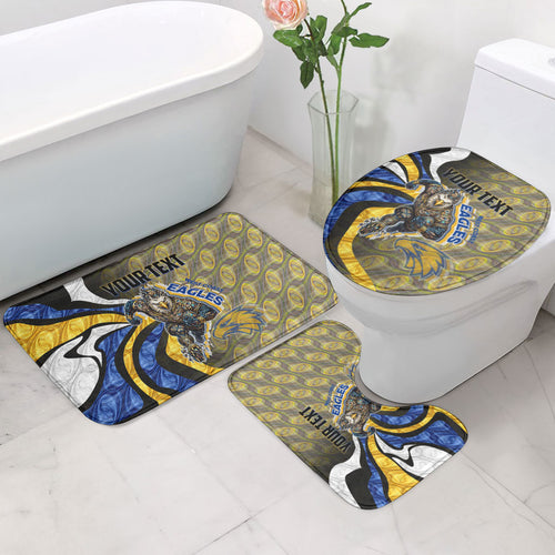 Personalised West Coast Eagles Bathroom Set Trippy Psychedelic Abstract Art Mascot Football Fans