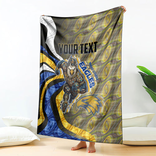 Personalised West Coast Eagles Blanket Trippy Psychedelic Abstract Art Mascot Football Fans