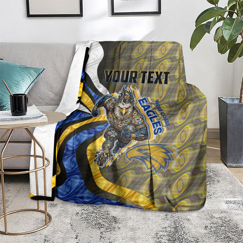 Personalised West Coast Eagles Blanket Trippy Psychedelic Abstract Art Mascot Football Fans