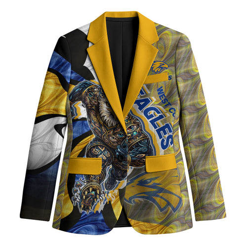 Personalised West Coast Eagles Blazer Trippy Psychedelic Abstract Art Mascot Football Fans