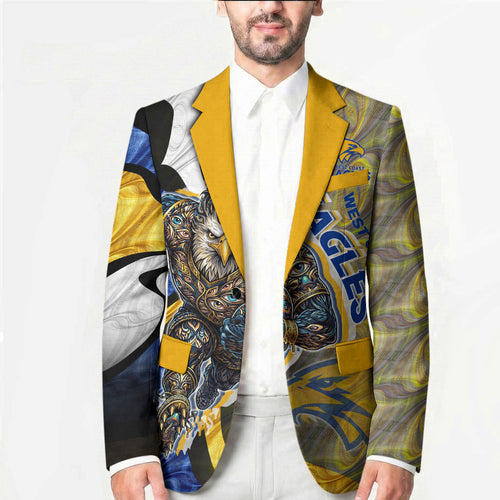 Personalised West Coast Eagles Blazer Trippy Psychedelic Abstract Art Mascot Football Fans