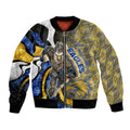 Personalised West Coast Eagles Bomber Jacket Trippy Psychedelic Abstract Art Mascot Football Fans