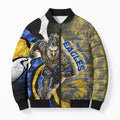 Personalised West Coast Eagles Bomber Puffer Jacket Trippy Psychedelic Abstract Art Mascot Football Fans