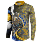 Personalised West Coast Eagles Button Sweatshirt Trippy Psychedelic Abstract Art Mascot Football Fans