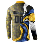 Personalised West Coast Eagles Button Sweatshirt Trippy Psychedelic Abstract Art Mascot Football Fans
