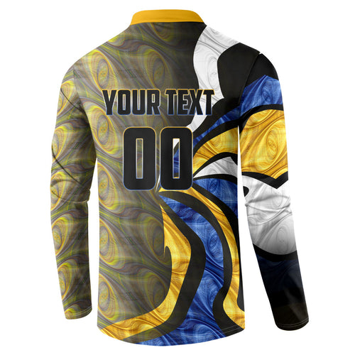 Personalised West Coast Eagles Button Sweatshirt Trippy Psychedelic Abstract Art Mascot Football Fans