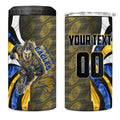 Personalised West Coast Eagles 4 in 1 Can Cooler Tumbler Trippy Psychedelic Abstract Art Mascot Football Fans