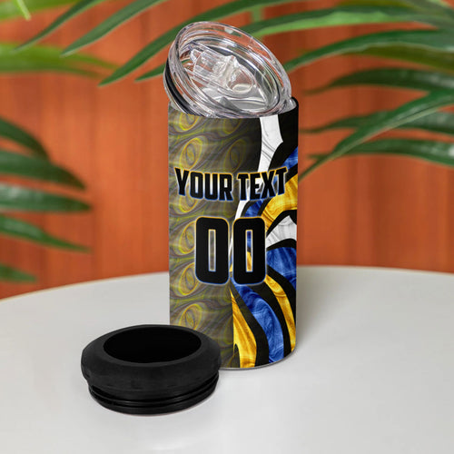 Personalised West Coast Eagles 4 in 1 Can Cooler Tumbler Trippy Psychedelic Abstract Art Mascot Football Fans