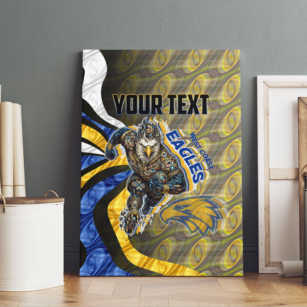 Personalised West Coast Eagles Canvas Wall Art Trippy Psychedelic Abstract Art Mascot Football Fans