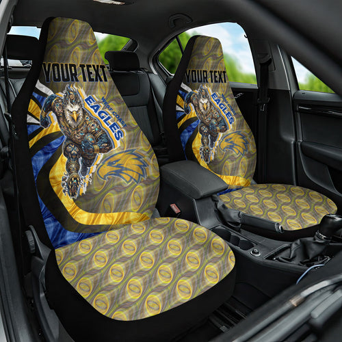 Personalised West Coast Eagles Car Seat Cover Trippy Psychedelic Abstract Art Mascot Football Fans