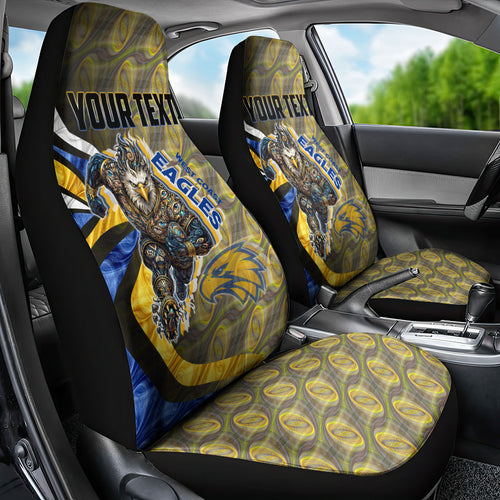 Personalised West Coast Eagles Car Seat Cover Trippy Psychedelic Abstract Art Mascot Football Fans