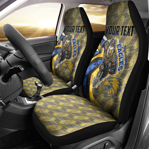 Personalised West Coast Eagles Car Seat Cover Trippy Psychedelic Abstract Art Mascot Football Fans