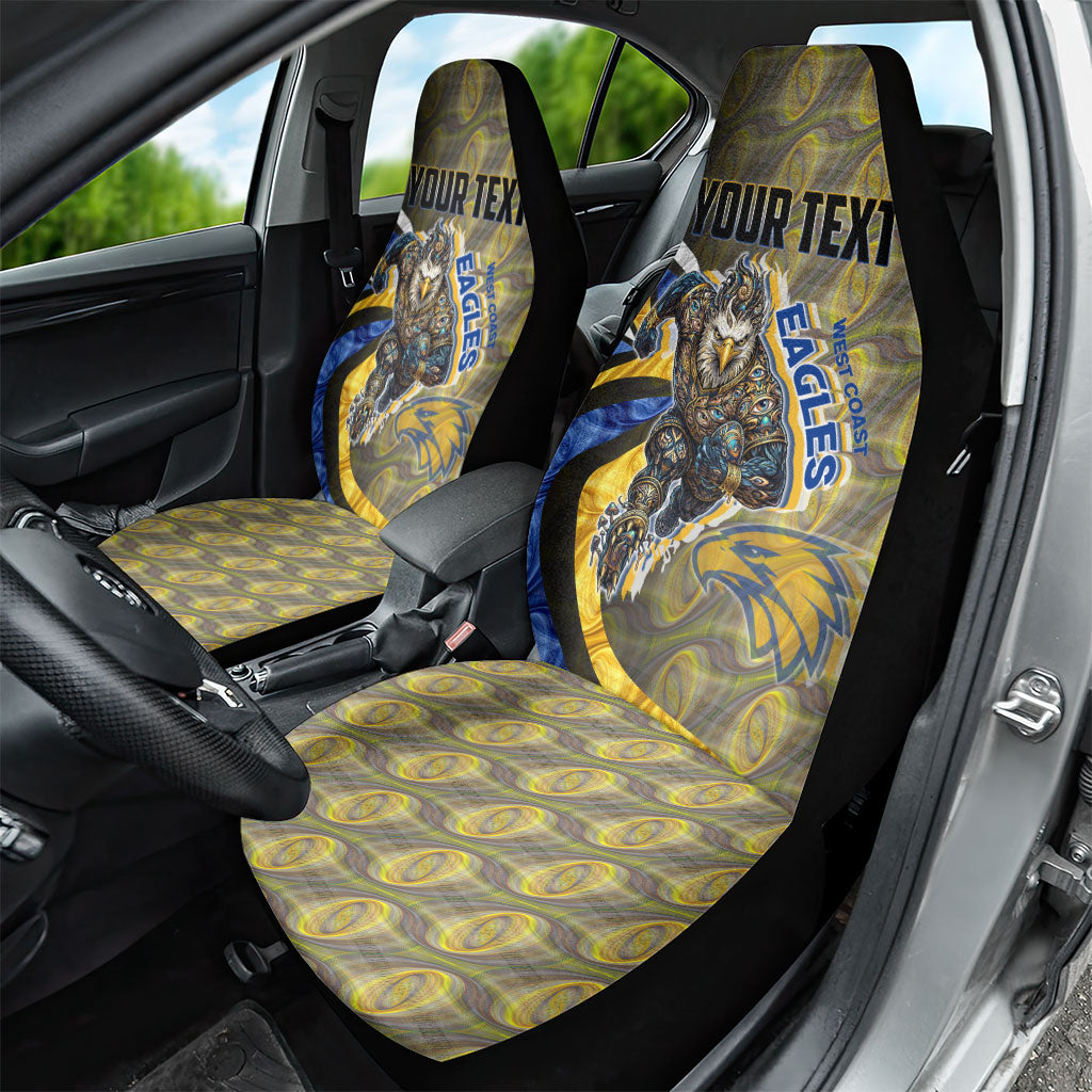 Personalised West Coast Eagles Car Seat Cover Trippy Psychedelic Abstract Art Mascot Football Fans
