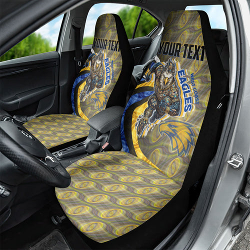 Personalised West Coast Eagles Car Seat Cover Trippy Psychedelic Abstract Art Mascot Football Fans