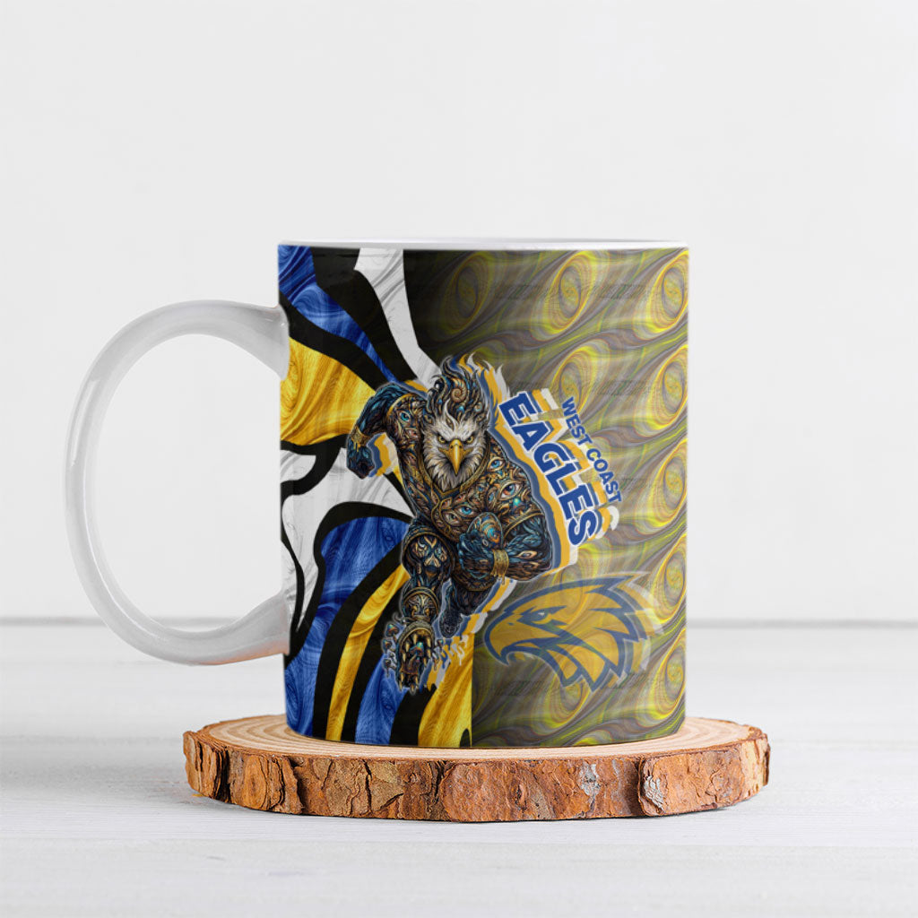 Personalised West Coast Eagles Ceramic Mug Trippy Psychedelic Abstract Art Mascot Football Fans