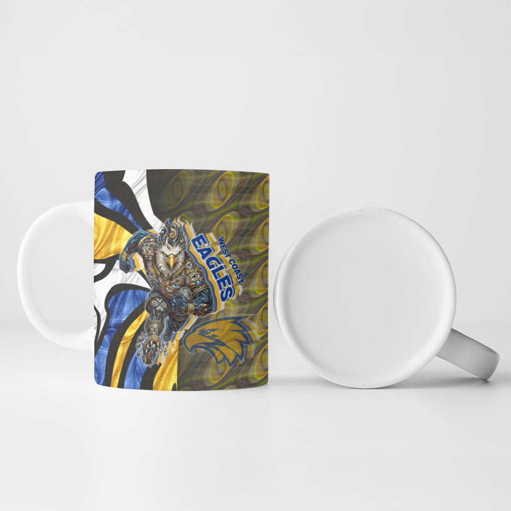 Personalised West Coast Eagles Ceramic Mug Trippy Psychedelic Abstract Art Mascot Football Fans