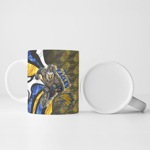 Personalised West Coast Eagles Ceramic Mug Trippy Psychedelic Abstract Art Mascot Football Fans