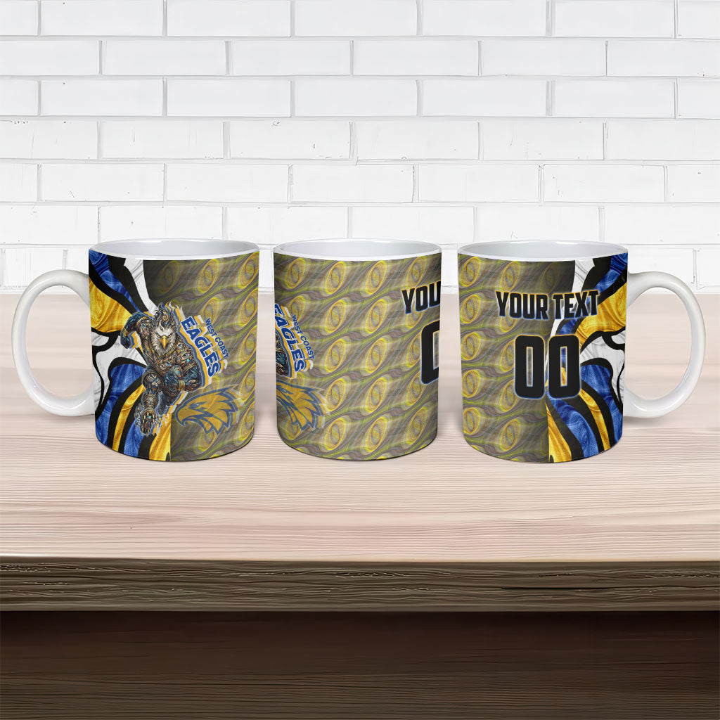 Personalised West Coast Eagles Ceramic Mug Trippy Psychedelic Abstract Art Mascot Football Fans