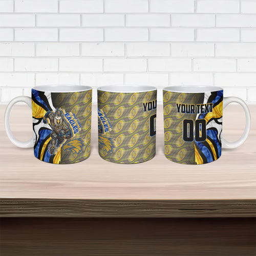 Personalised West Coast Eagles Ceramic Mug Trippy Psychedelic Abstract Art Mascot Football Fans