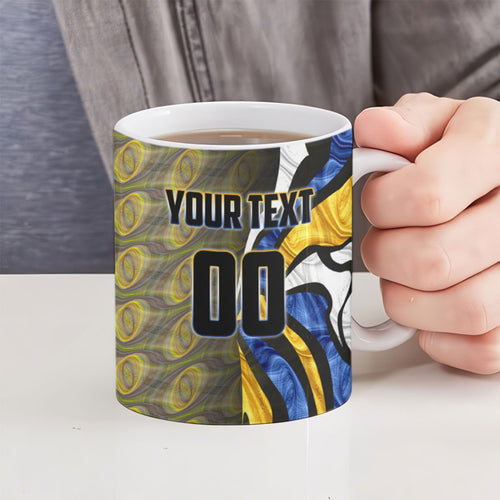 Personalised West Coast Eagles Ceramic Mug Trippy Psychedelic Abstract Art Mascot Football Fans