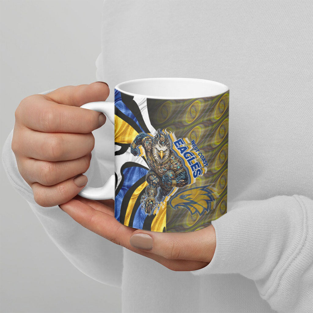 Personalised West Coast Eagles Ceramic Mug Trippy Psychedelic Abstract Art Mascot Football Fans