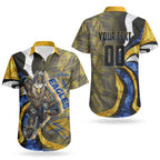 Personalised West Coast Eagles Couples Matching Summer Maxi Dress and Hawaiian Shirt Trippy Psychedelic Abstract Art Mascot Football Fans