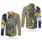 Personalised West Coast Eagles Couples Matching Summer Maxi Dress and Long Sleeve Button Shirt Trippy Psychedelic Abstract Art Mascot Football Fans