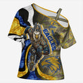 Personalised West Coast Eagles Cross Shoulder Shirt Trippy Psychedelic Abstract Art Mascot Football Fans
