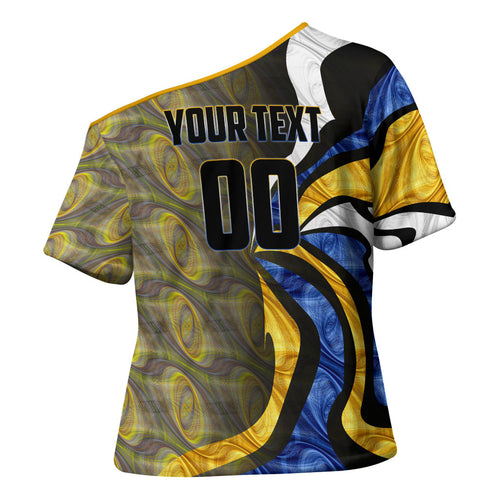 Personalised West Coast Eagles Cross Shoulder Shirt Trippy Psychedelic Abstract Art Mascot Football Fans