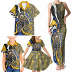Personalised West Coast Eagles Family Matching Tank Maxi Dress and Hawaiian Shirt Trippy Psychedelic Abstract Art Mascot Football Fans
