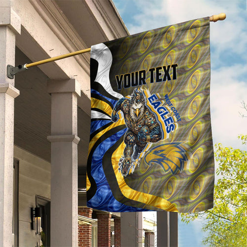 Personalised West Coast Eagles Garden Flag Trippy Psychedelic Abstract Art Mascot Football Fans