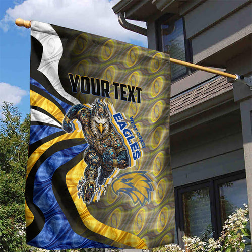 Personalised West Coast Eagles Garden Flag Trippy Psychedelic Abstract Art Mascot Football Fans