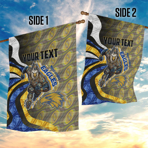 Personalised West Coast Eagles Garden Flag Trippy Psychedelic Abstract Art Mascot Football Fans