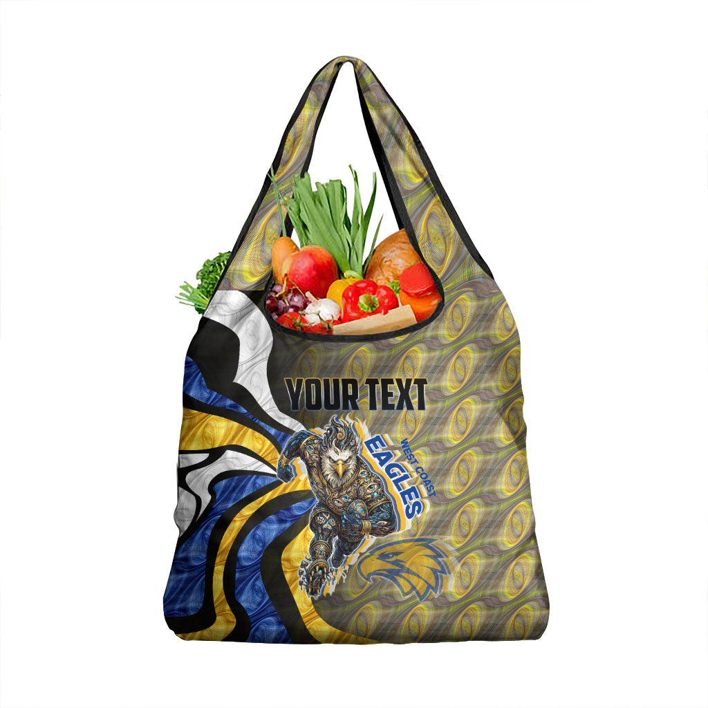 Personalised West Coast Eagles Grocery Bag Trippy Psychedelic Abstract Art Mascot Football Fans
