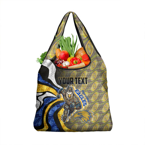 Personalised West Coast Eagles Grocery Bag Trippy Psychedelic Abstract Art Mascot Football Fans