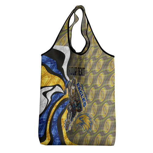 Personalised West Coast Eagles Grocery Bag Trippy Psychedelic Abstract Art Mascot Football Fans