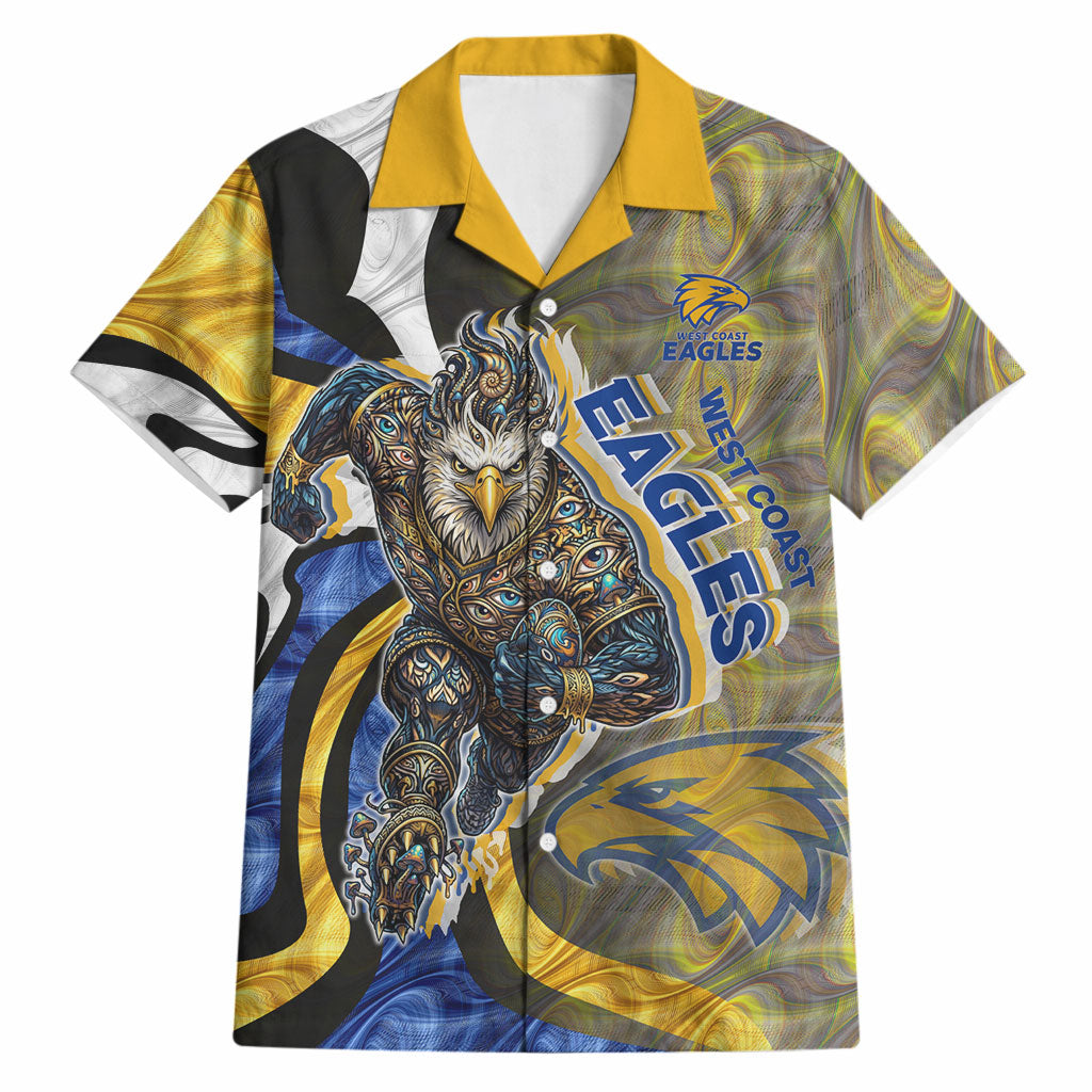 Personalised West Coast Eagles Hawaiian Shirt Trippy Psychedelic Abstract Art Mascot Football Fans