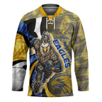 Personalised West Coast Eagles Hockey Jersey Trippy Psychedelic Abstract Art Mascot Football Fans