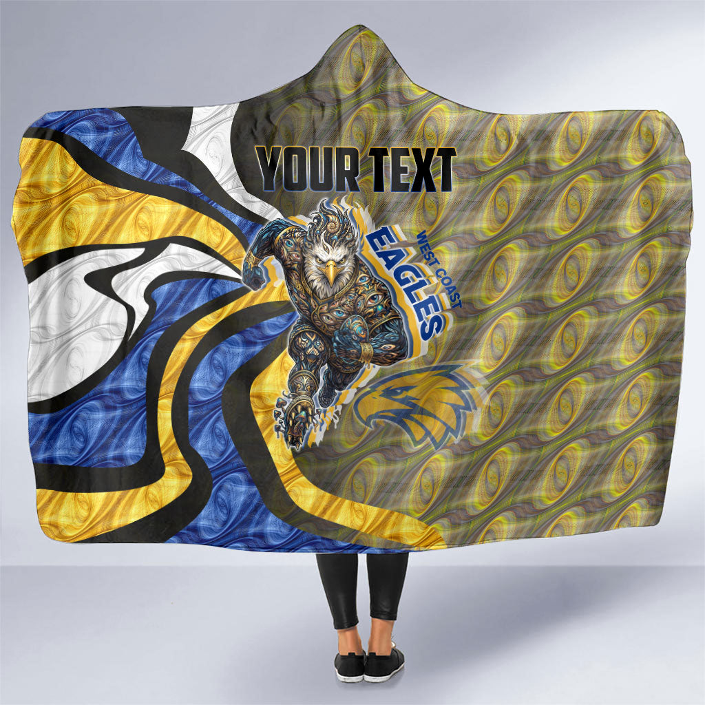 Personalised West Coast Eagles Hooded Blanket Trippy Psychedelic Abstract Art Mascot Football Fans