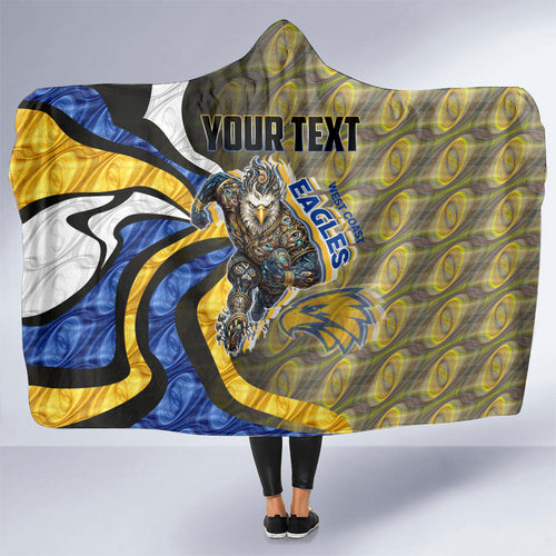 Personalised West Coast Eagles Hooded Blanket Trippy Psychedelic Abstract Art Mascot Football Fans