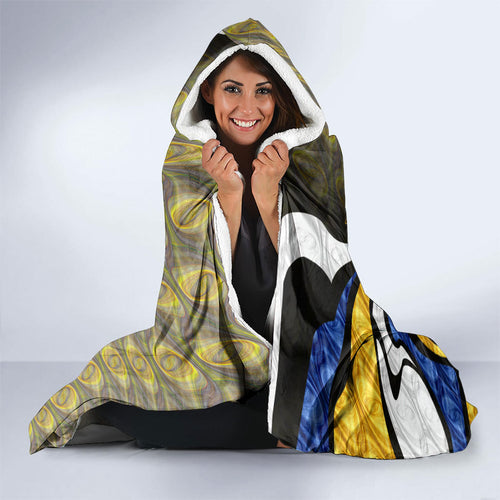 Personalised West Coast Eagles Hooded Blanket Trippy Psychedelic Abstract Art Mascot Football Fans