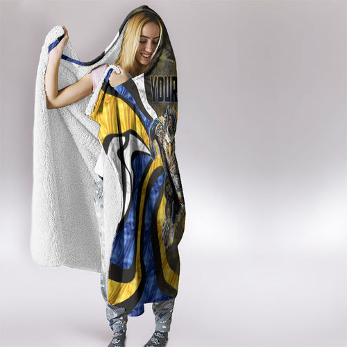 Personalised West Coast Eagles Hooded Blanket Trippy Psychedelic Abstract Art Mascot Football Fans