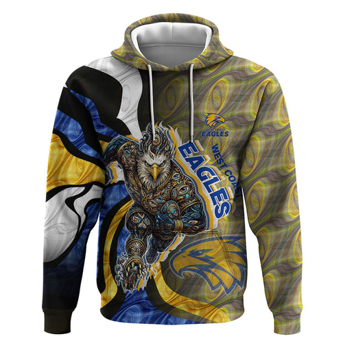 Personalised West Coast Eagles Hoodie Trippy Psychedelic Abstract Art Mascot Football Fans