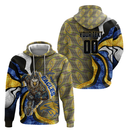 Personalised West Coast Eagles Hoodie Trippy Psychedelic Abstract Art Mascot Football Fans